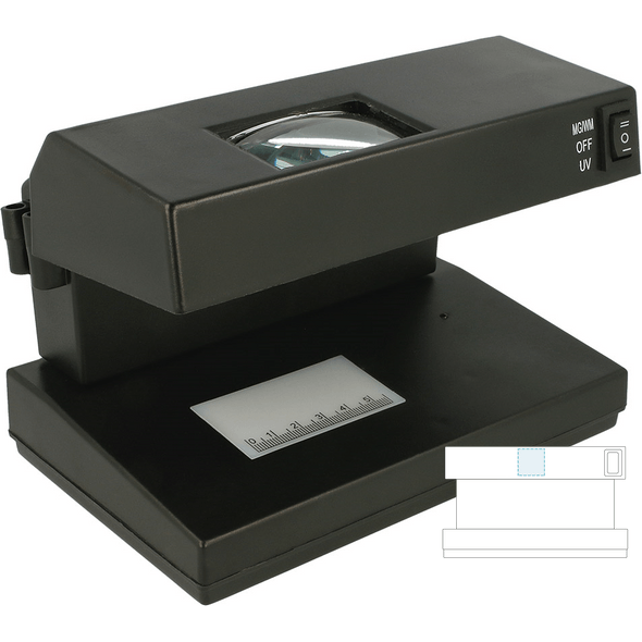 Counterfeit Euro Banknote Detector Ac220-240V Black Plastic